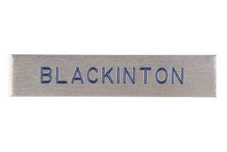 blackinton quality name bar in polished silver-x